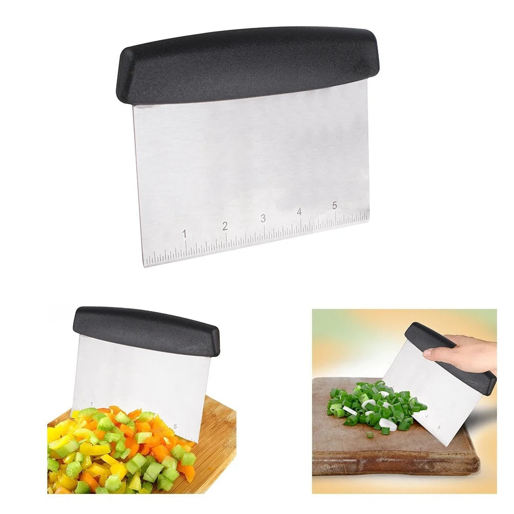 Premium Bench Scraper ，Stainless Steel Dough scraper and Chopper