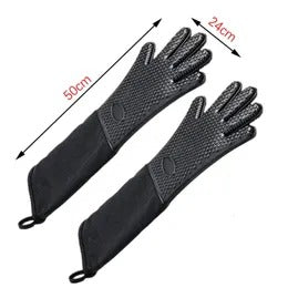 Professional Extra Long Silicone Oven Gloves with Padded Lining, Durable Heat Resistant Oven Gloves, 1 PCS