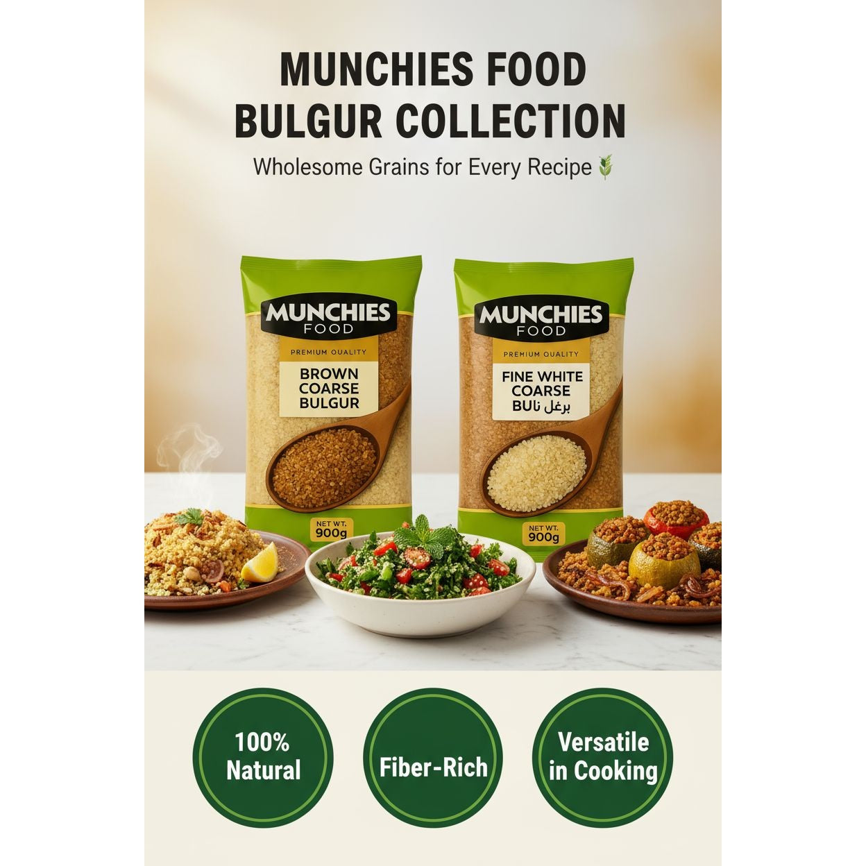 White Fine Bulgur - Premium Durum Wheat Grain