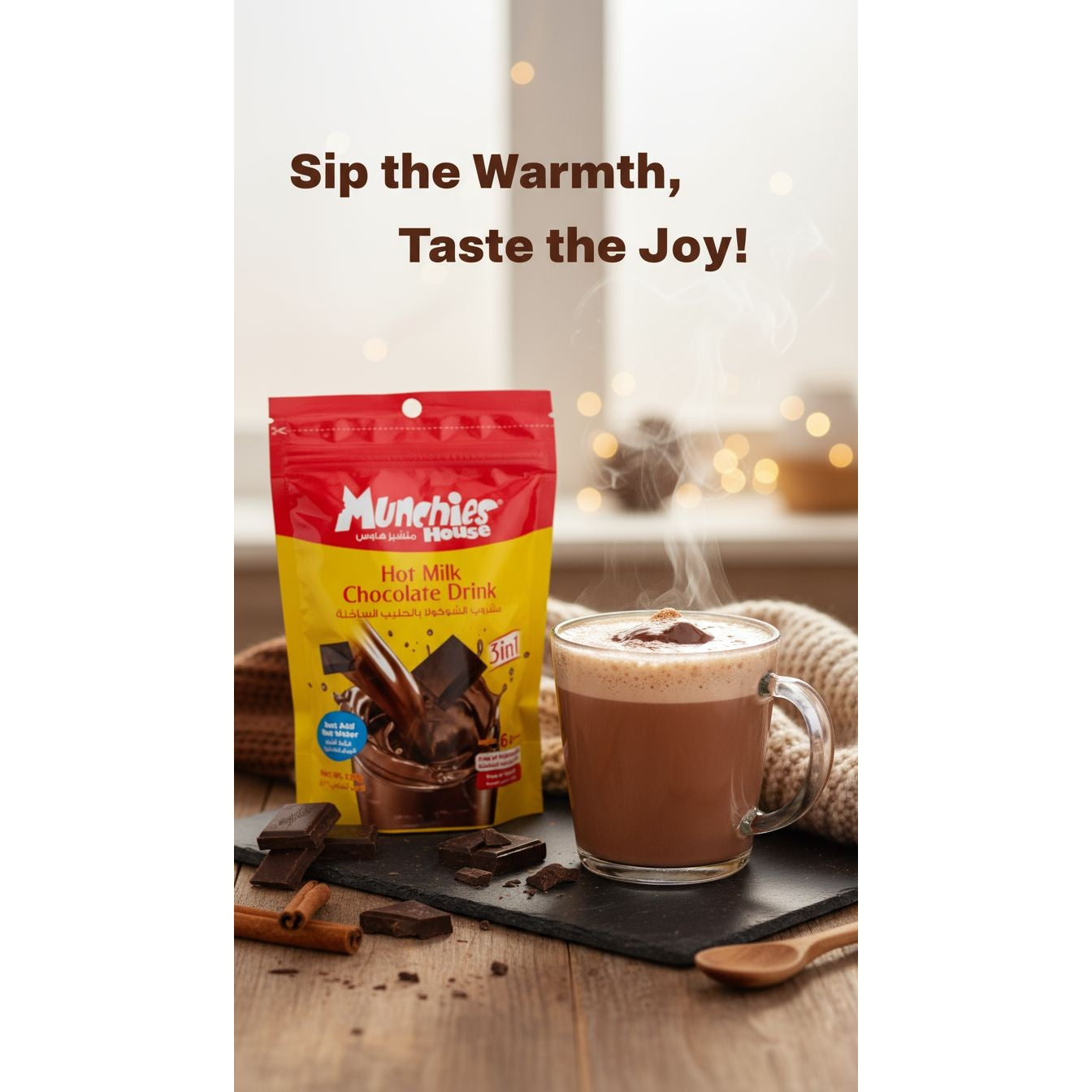 Hot Chocolate Drink 3 In 1(Milk Flavor)