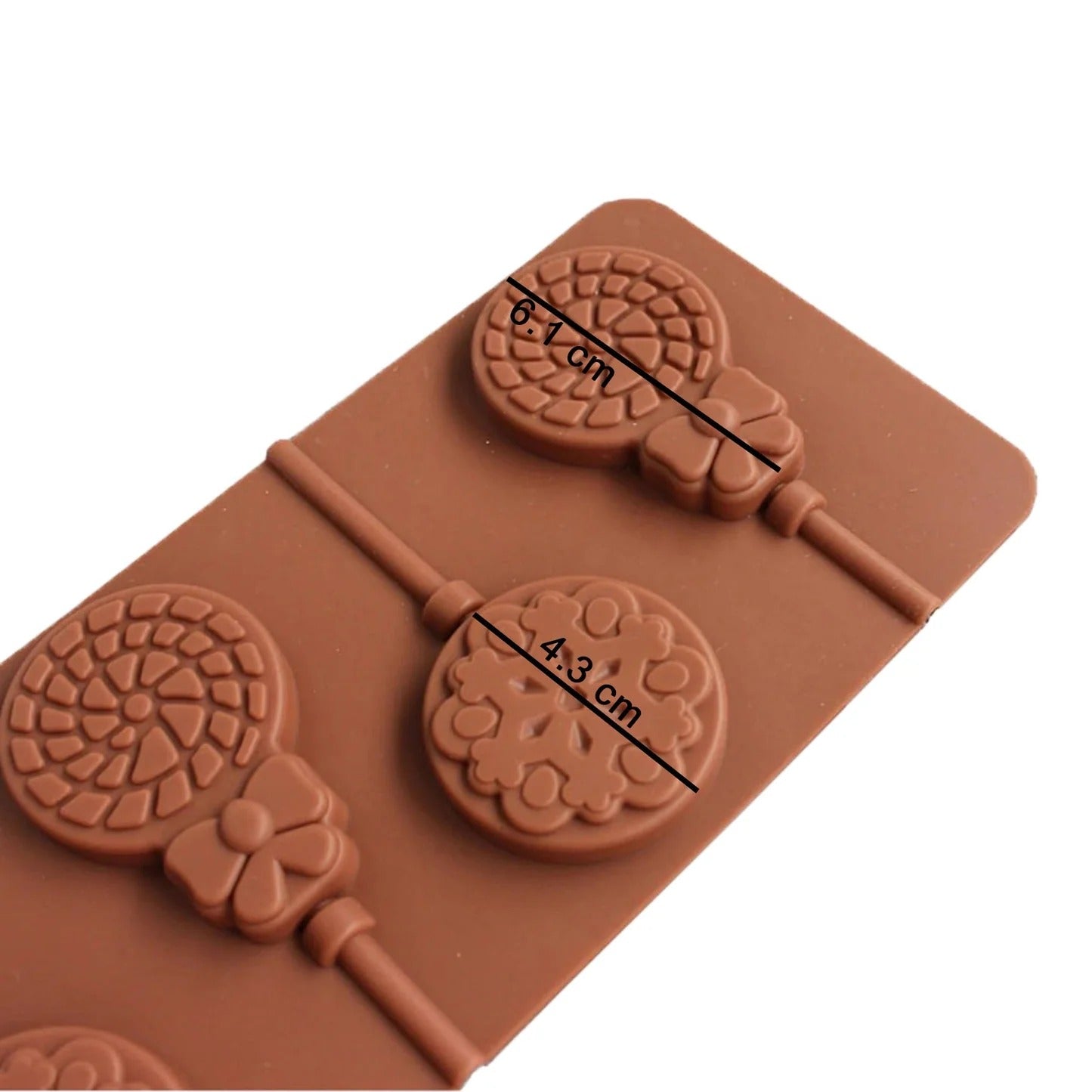 Munchies House 6-Cavity Lollipop Silicone Mold Love Shape 24x9.5cm