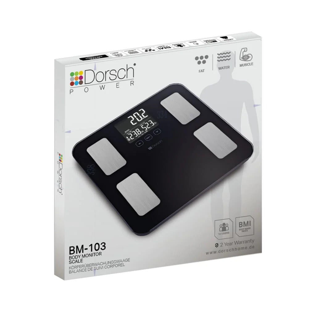 Dorsch BM-103 Body Monitor Scale - Glass, 180kg, 12-User