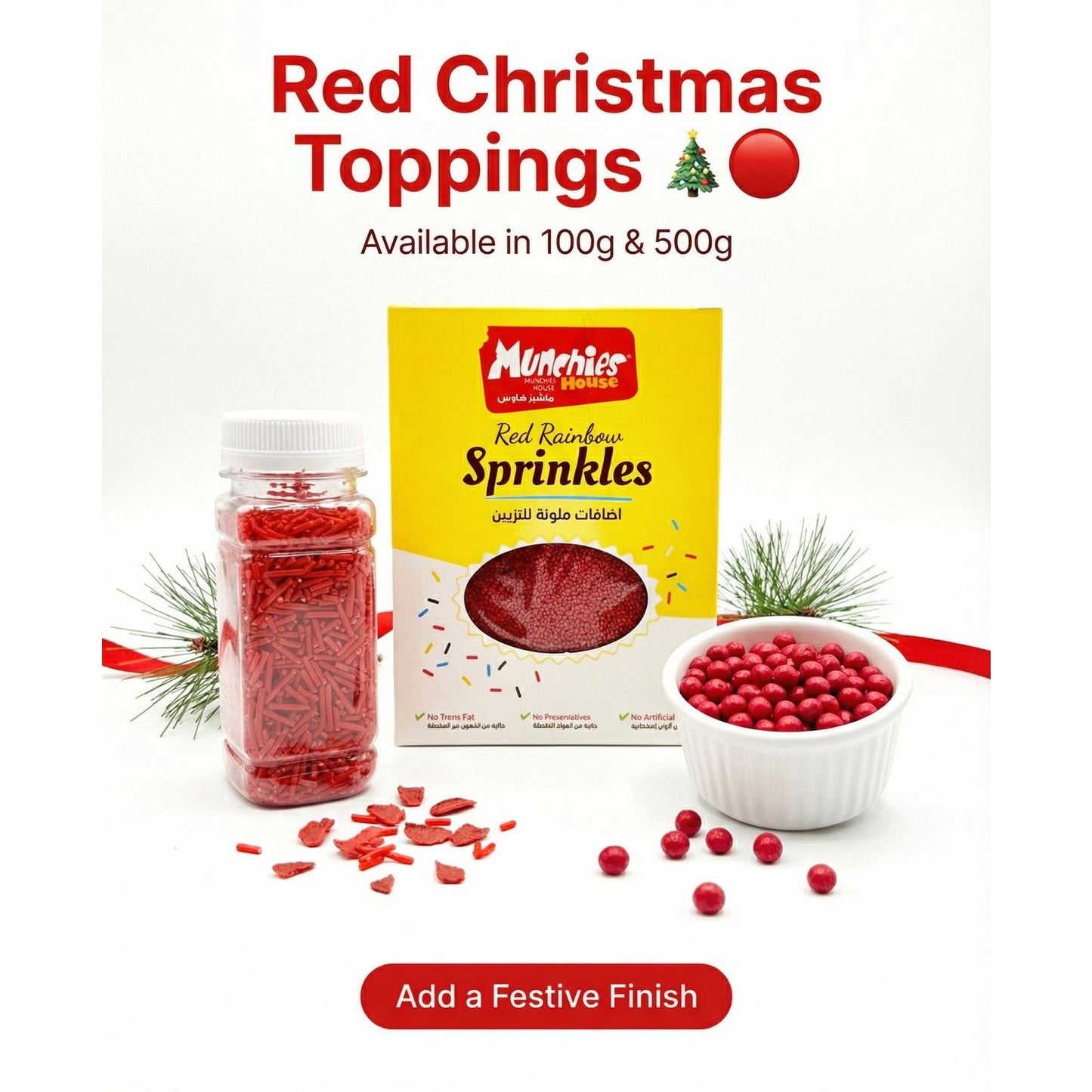 Sprinkles Red for Desserts  Toppings In Jar