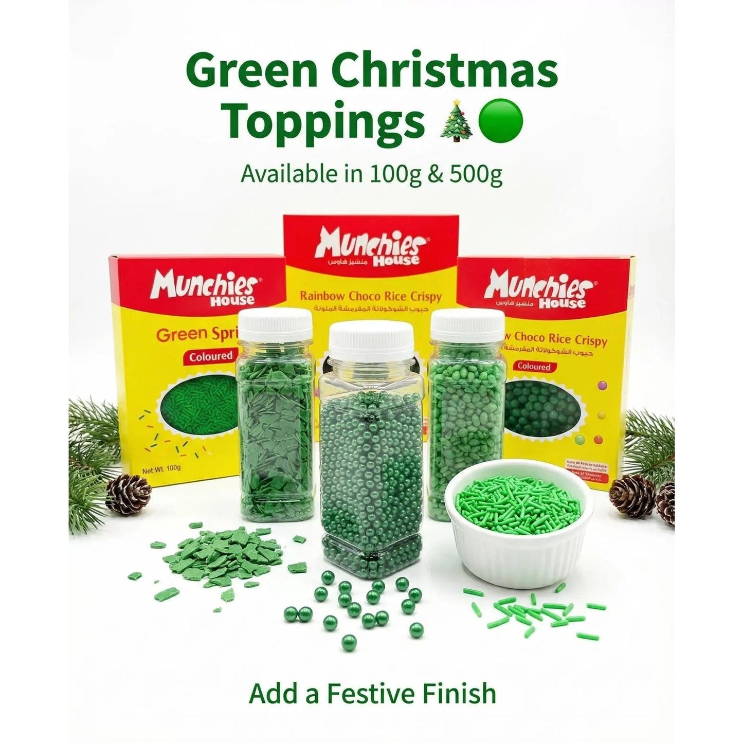 Nonpareils Sprinkles Green  - Perfect For Desserts