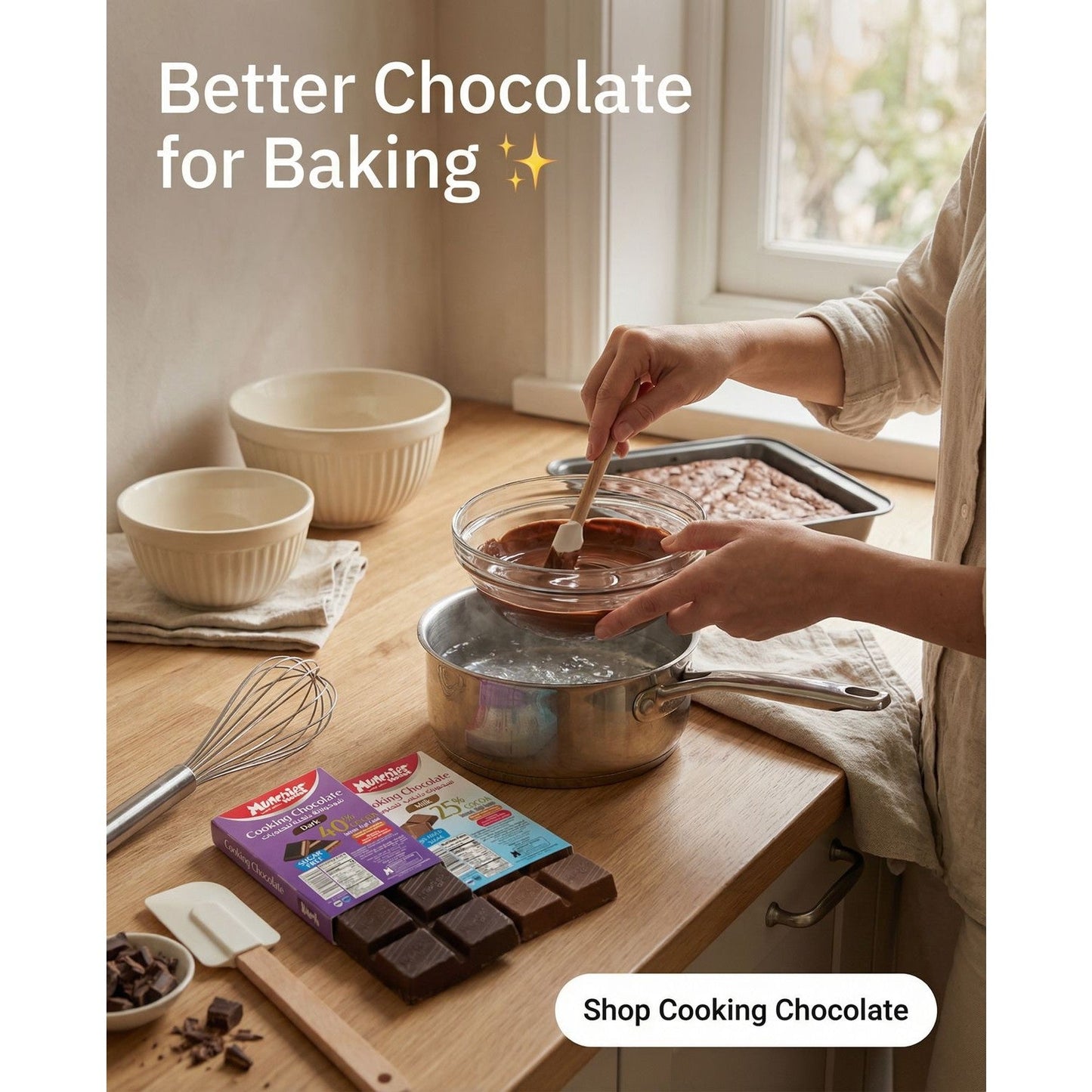 Munchies House Block Dark 40% No Added Sugar Baking Chocolate 225g