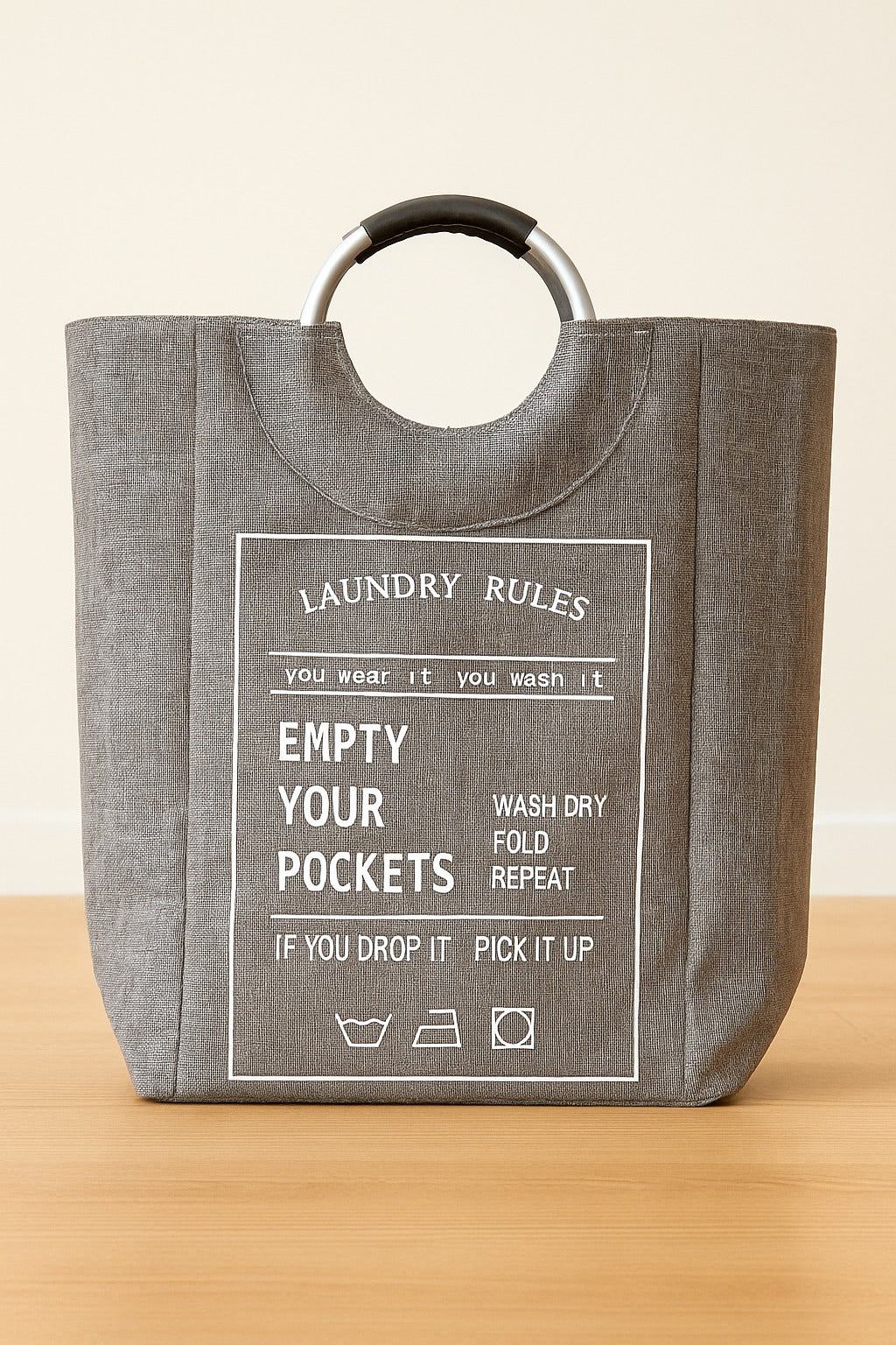 Thick Fabric Collapsable Laundry Bag with Ring Handle