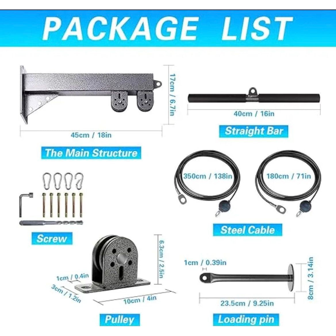 Pulley Cable System Wall Mounted
