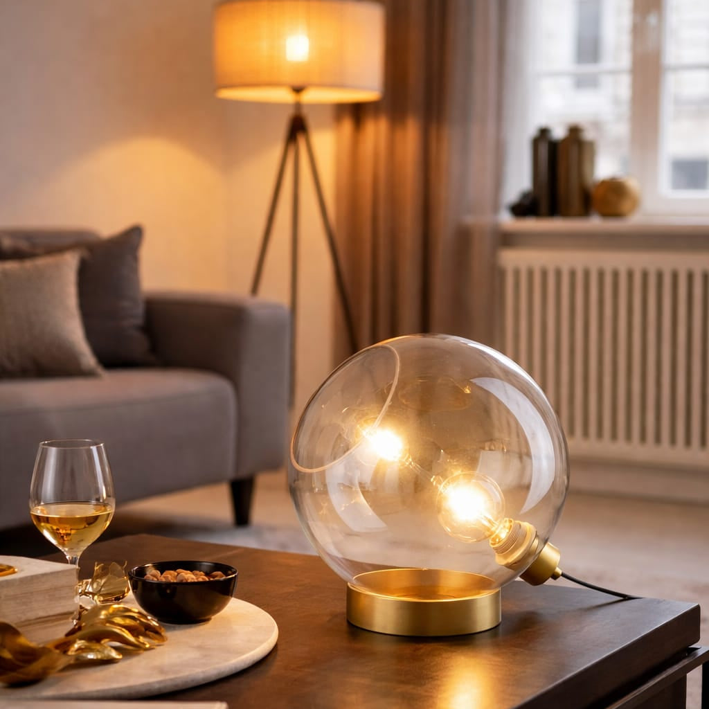 Nino Toula Large Modern Table Lamp in Black or Gold