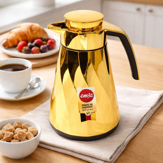 EMSA German-made 1.5L Gold Vacuum Jug – Premium Insulated Coffee & Tea Pot