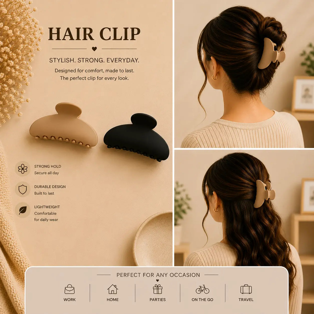 X-Large Claw Hair Clip 1 Piece DG115
