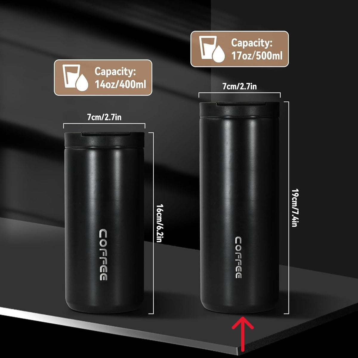 500ml Thermal Stainless Car Mug X1004