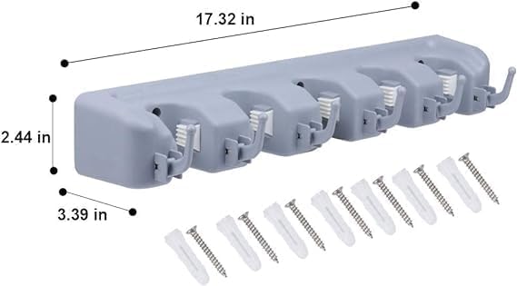 5 Hooks Broom Holder Wall Mount X1015