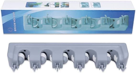 5 Hooks Broom Holder Wall Mount X1015