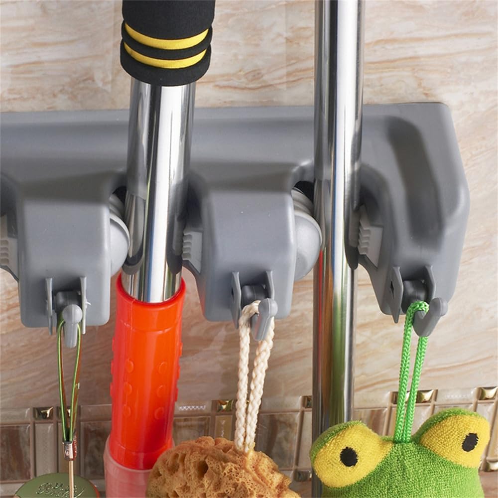 3 Hooks Broom Holder Wall Mount X1016