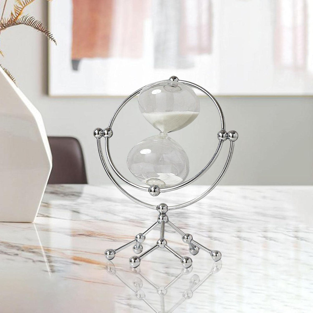 30min Hour Glass Sand Timer Silver X1019