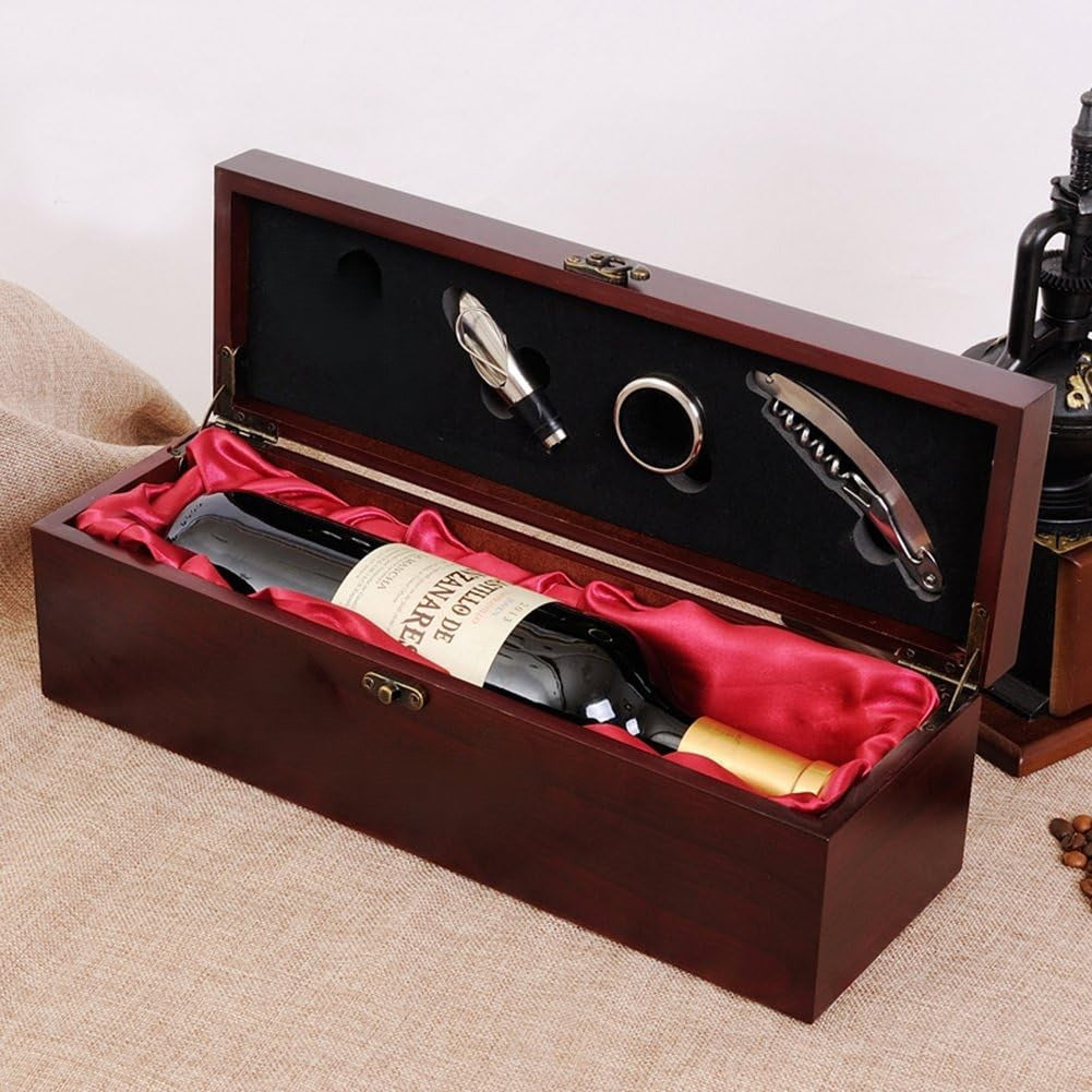 Wood Box + Tools For Wine Bottle X1026