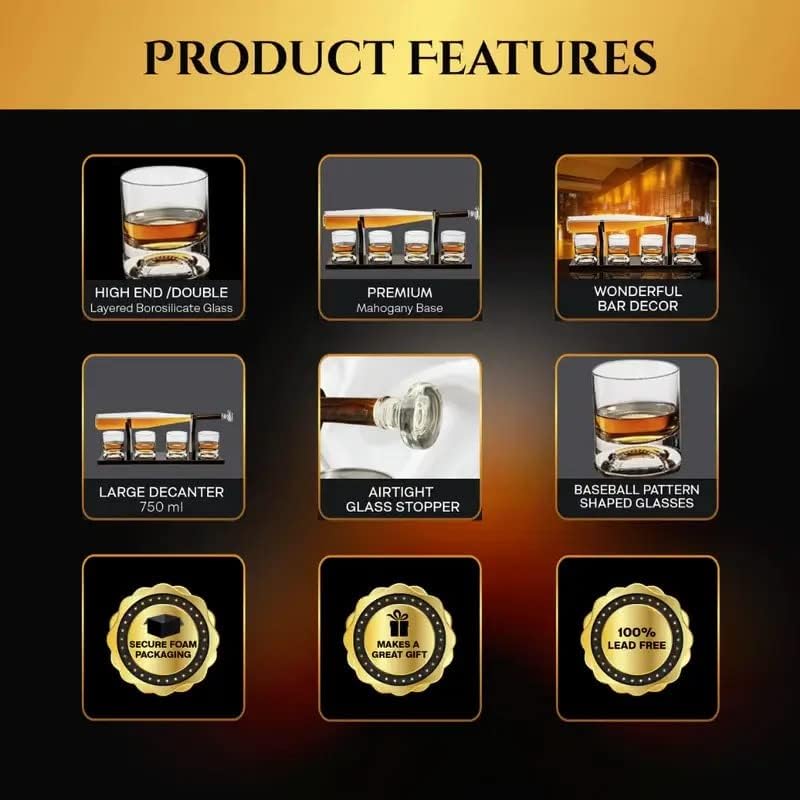 Elegant Baseball Whiskey Set X1031