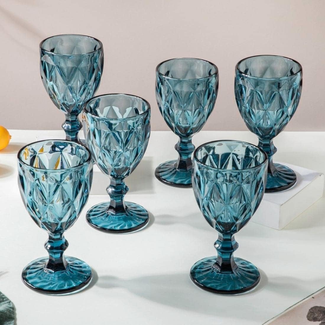 DELI Blue Glass Cup 235ml 6pcs X1039