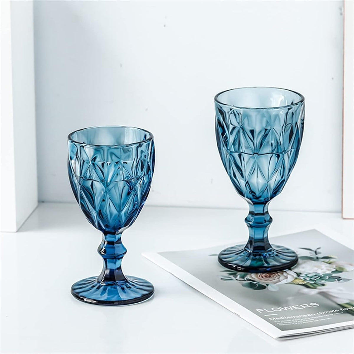 DELI Blue Glass Cup 235ml 6pcs X1039