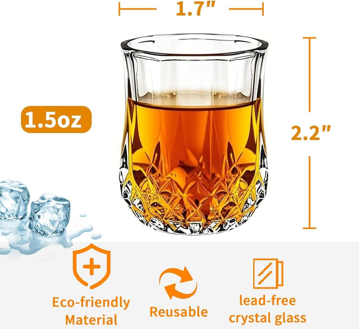 DELI Glass Mini Shot Cup 45ml 6pcs X1041