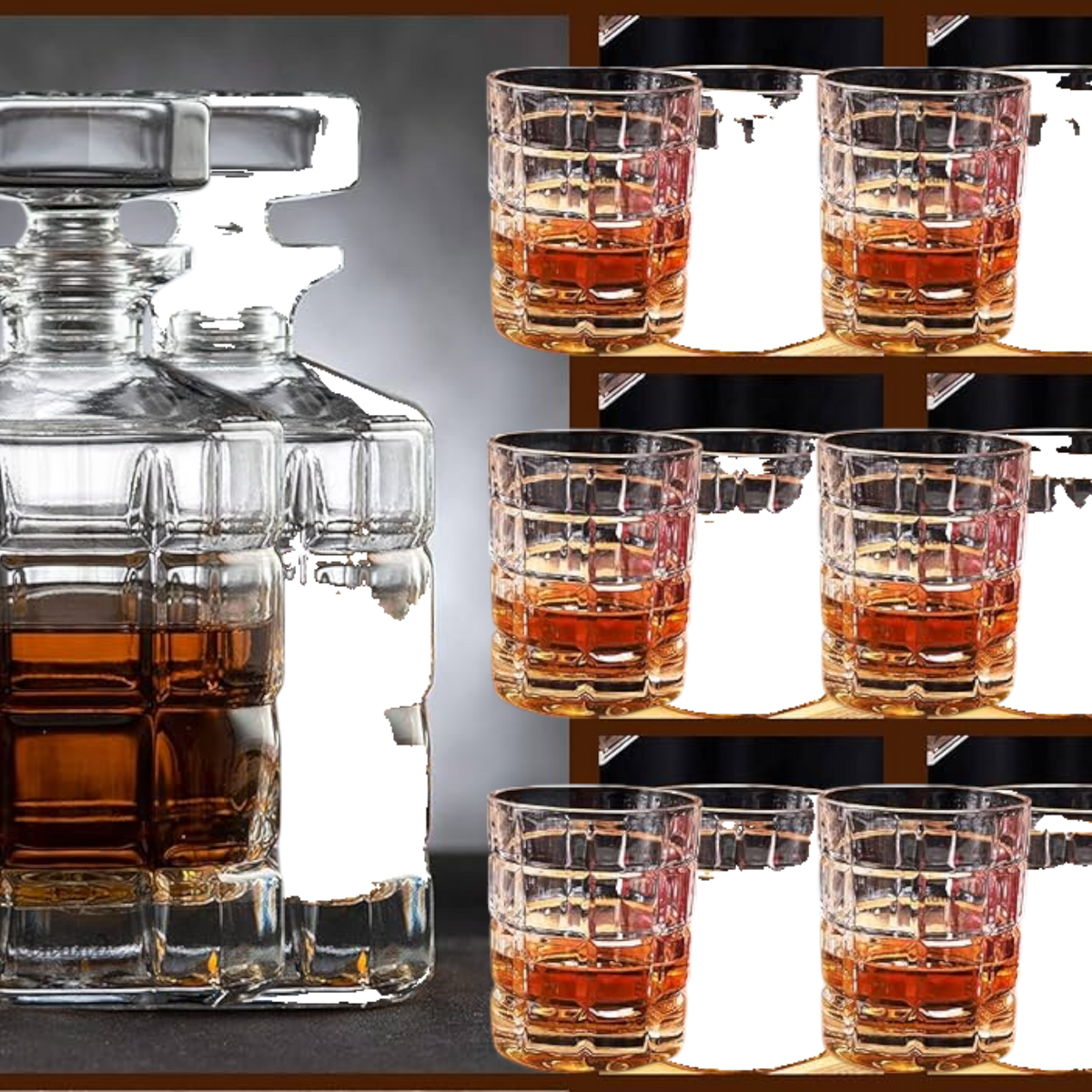 DELI Whiskey Set 6 cups + Decanter X1051