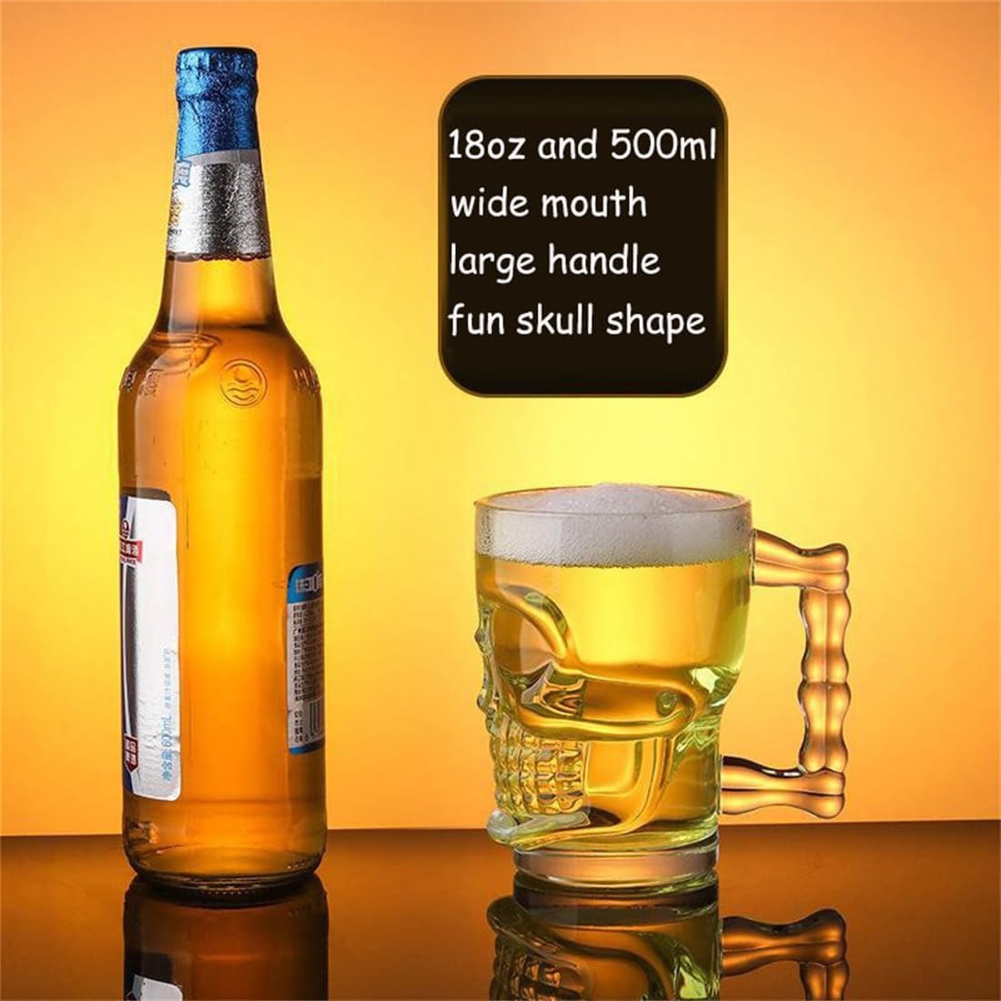 SKULL BEER MUG 500ML 6pcs X1056