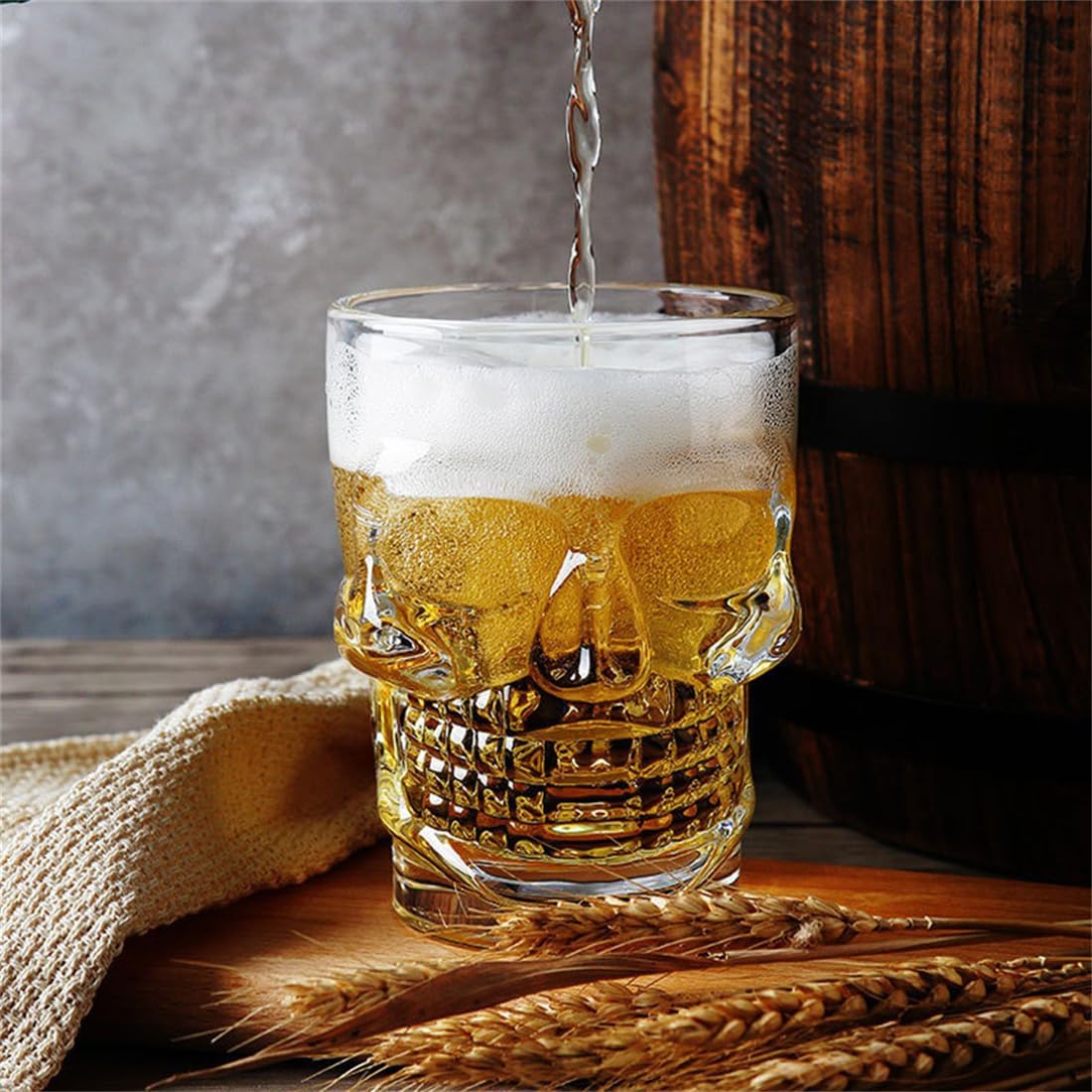 SKULL BEER MUG 500ML 6pcs X1056