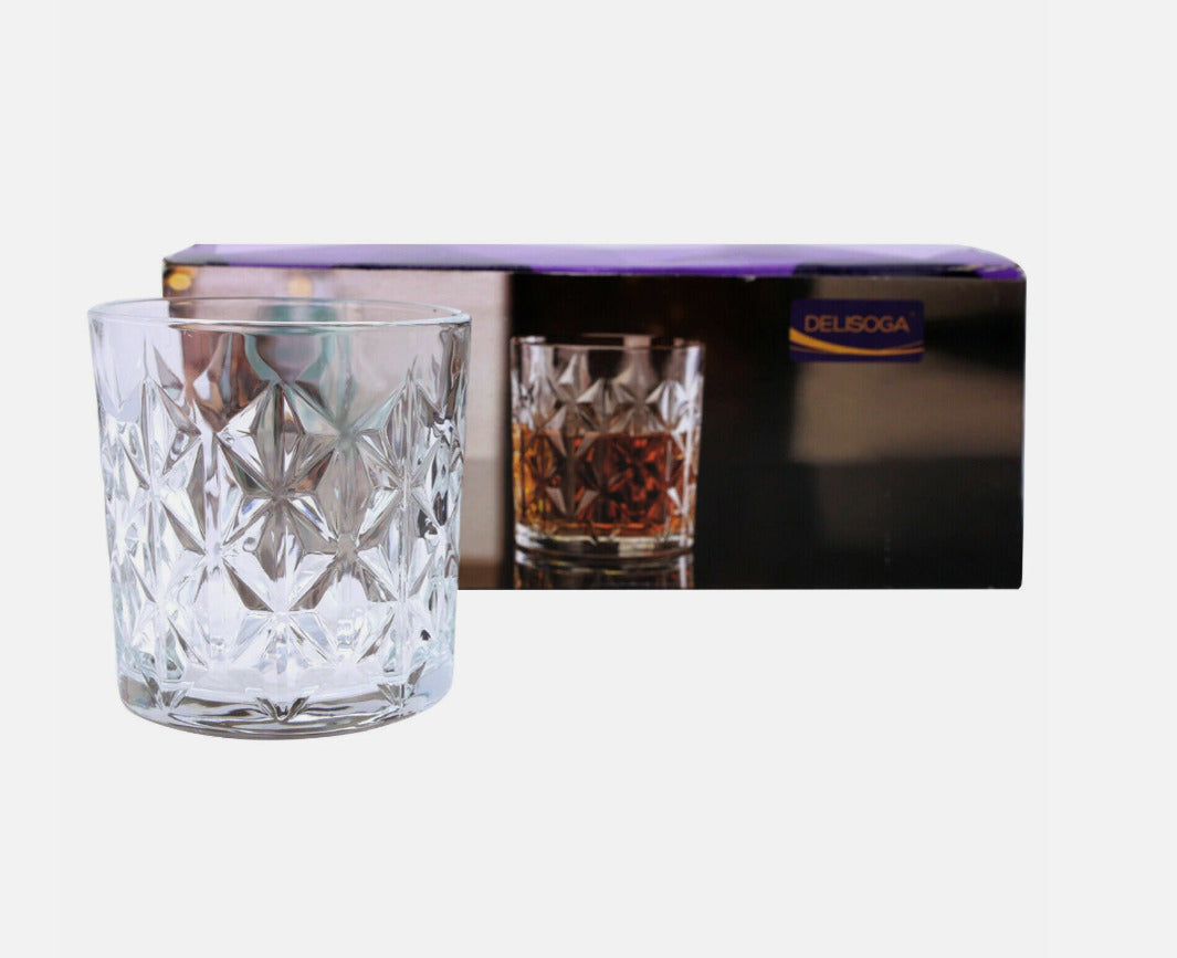 DELI Short Glass Cup 340ml 6pcs X1058
