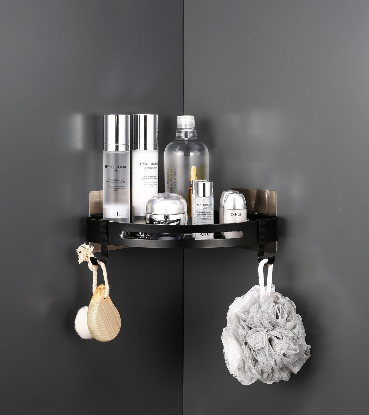 Black Alum Bath Corner Rack X1074 #261