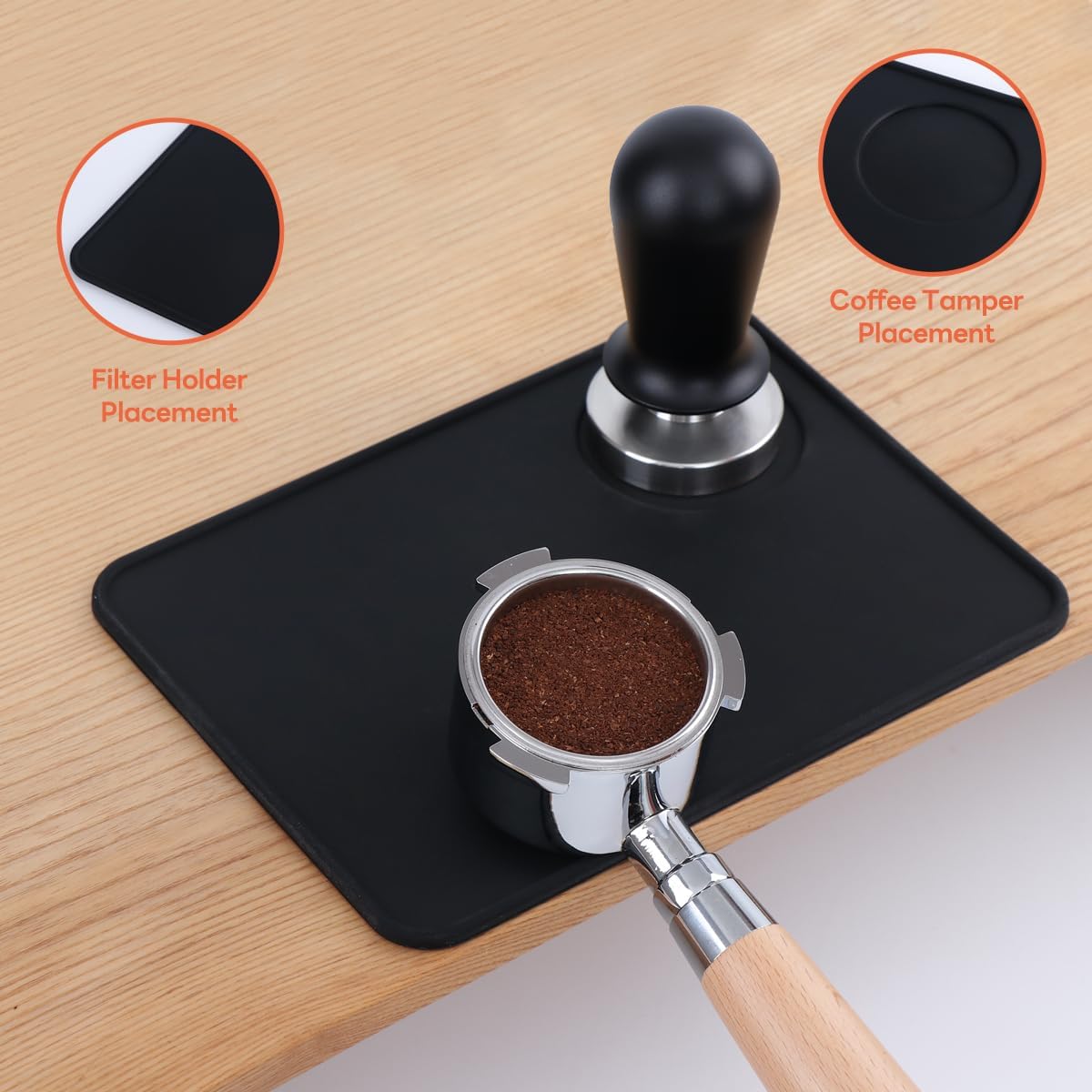 Flat Silicone Espresso Tamper Mat X1104