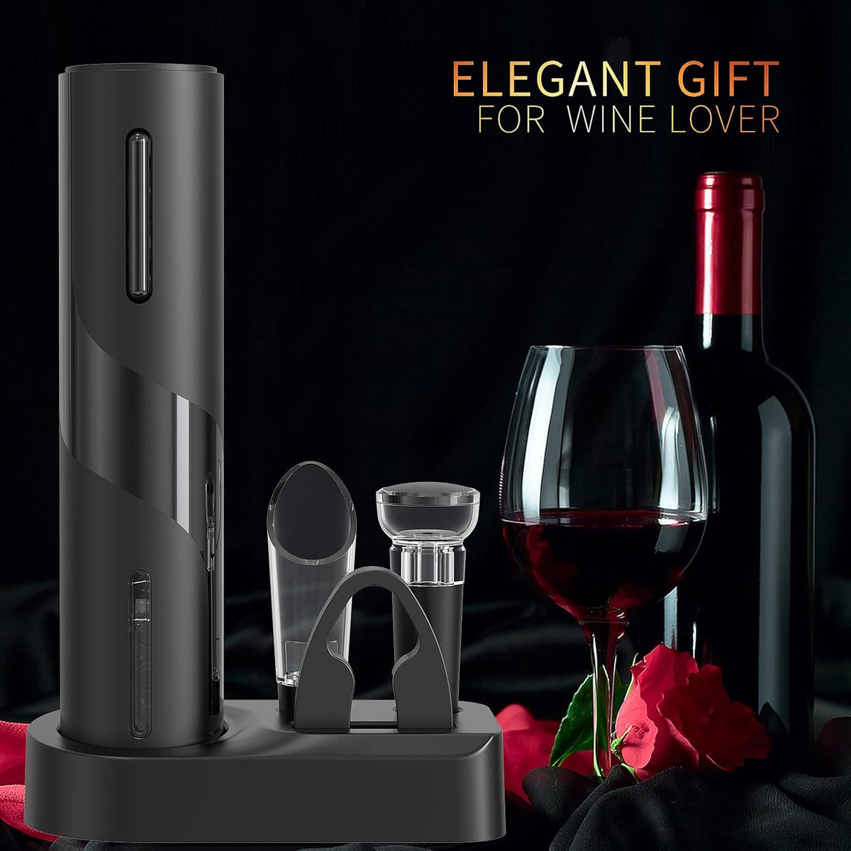 Electric Wine Opener Black Set X1108
