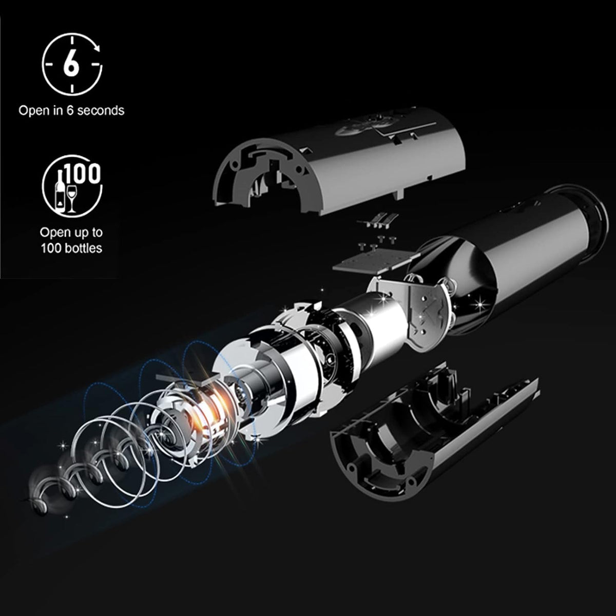 Electric Wine Opener Black Set X1108