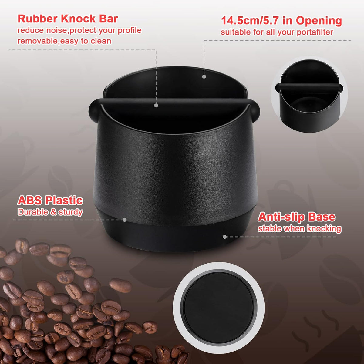Large Bin Espresso Knock Box X1110