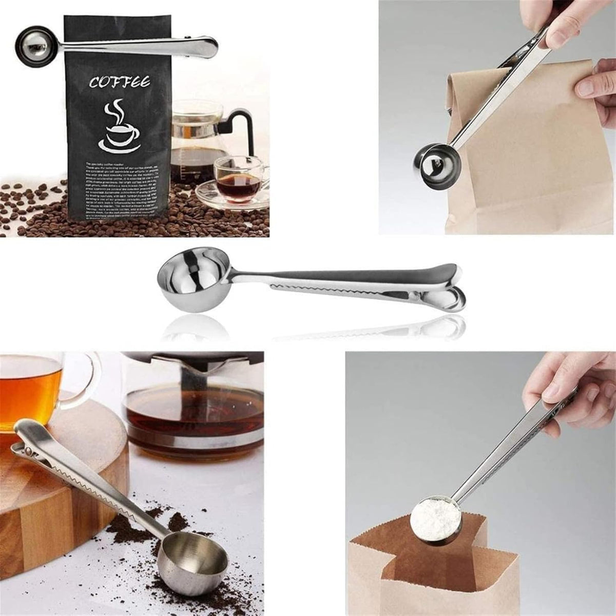 Stainless Coffee Scoop + Clip X1118