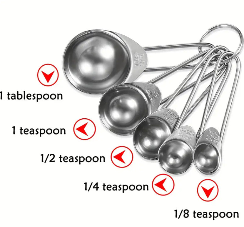 5pcs Stainless Measuring Spoon Set X1119
