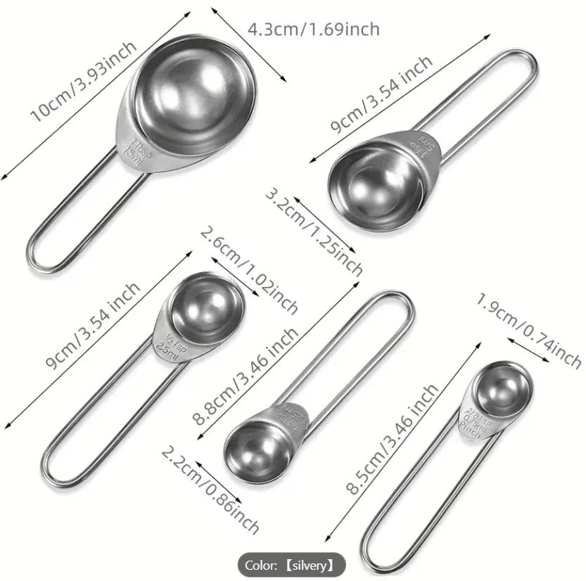 5pcs Stainless Measuring Spoon Set X1119