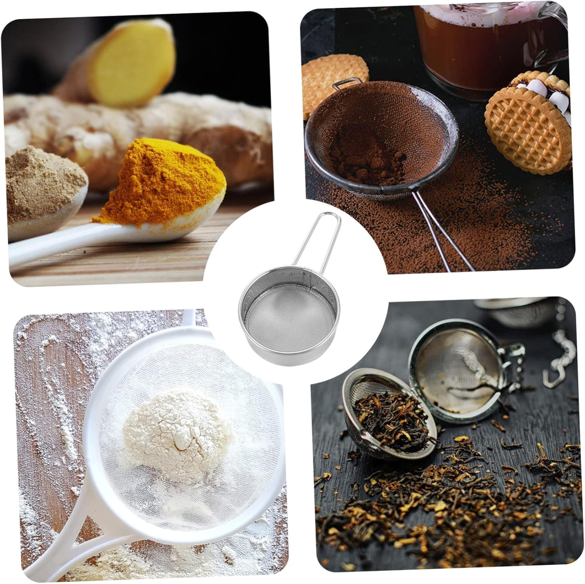 3pcs Stainless Powder Strainer Set X1121
