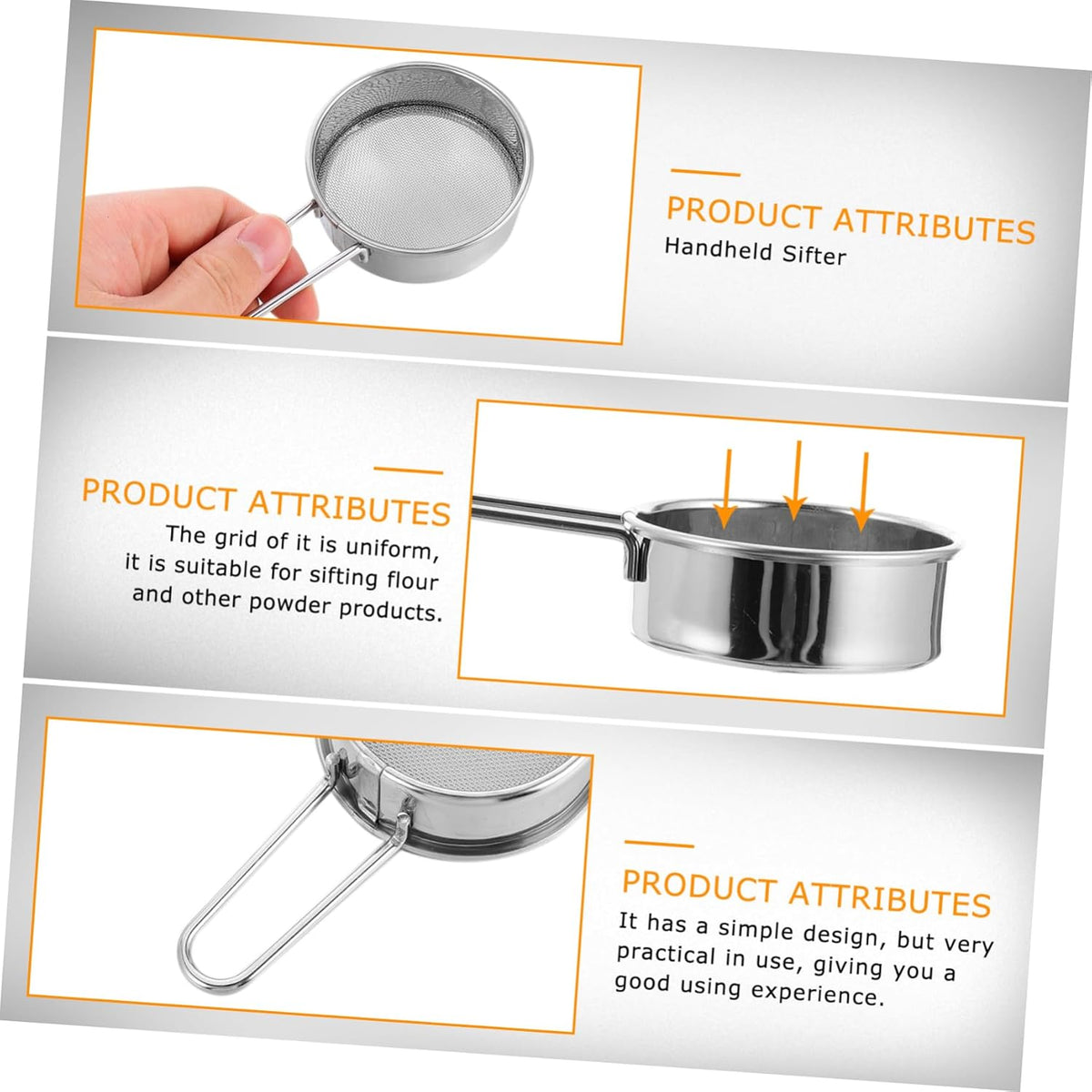 3pcs Stainless Powder Strainer Set X1121