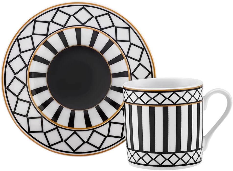 Black and White Coffee Cups 6pcs X1141