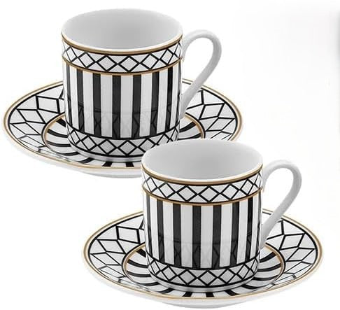 Black and White Coffee Cups 6pcs X1141