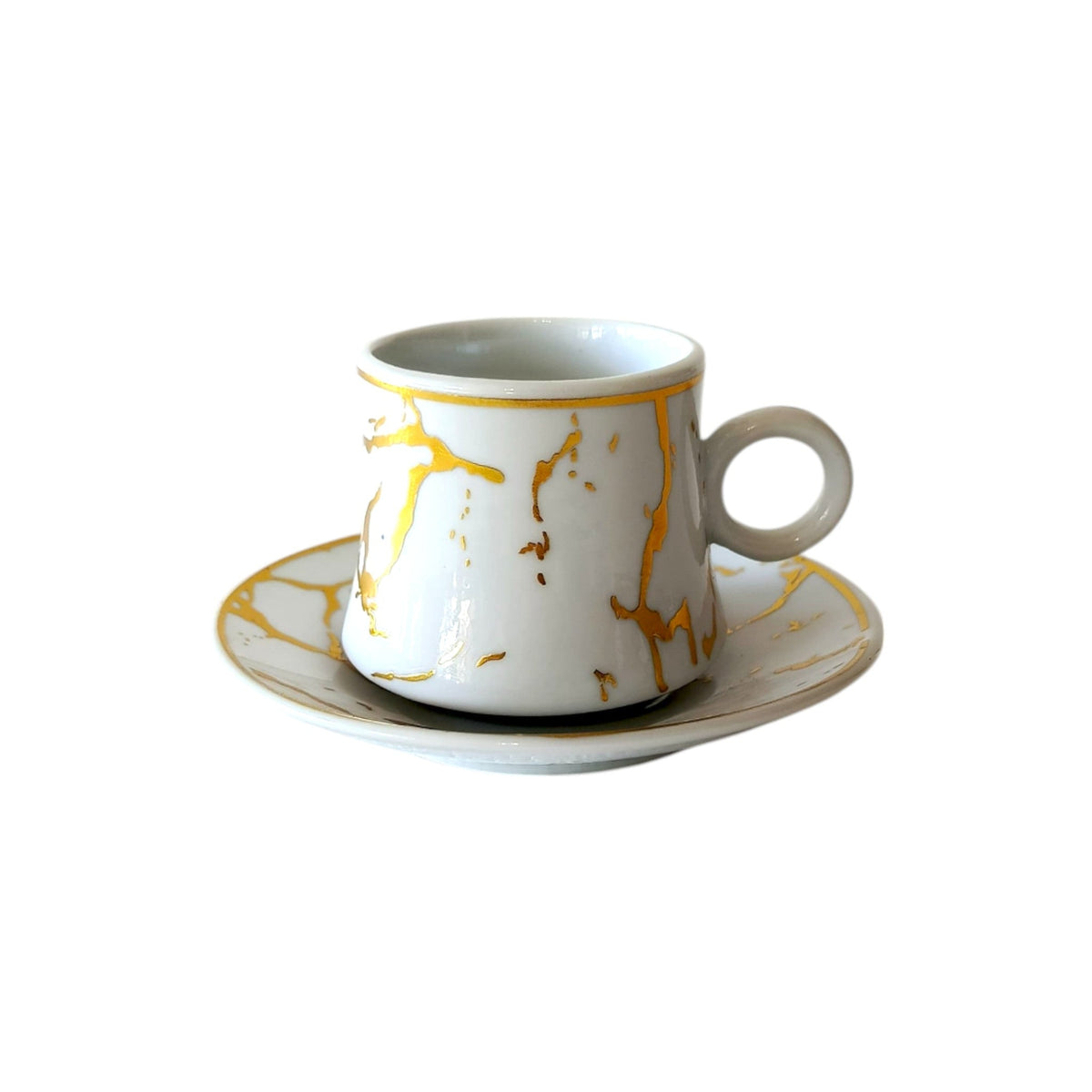 White Marble Coffee Cups 6pcs X1148