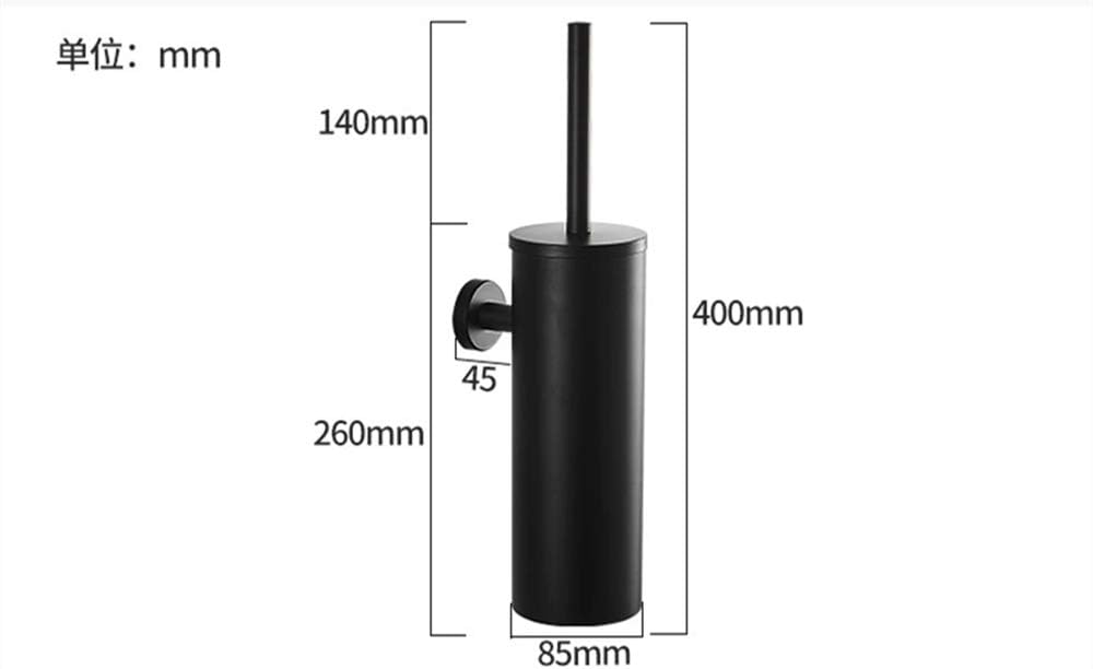 Black SS Mounted Toilet Brush X1157