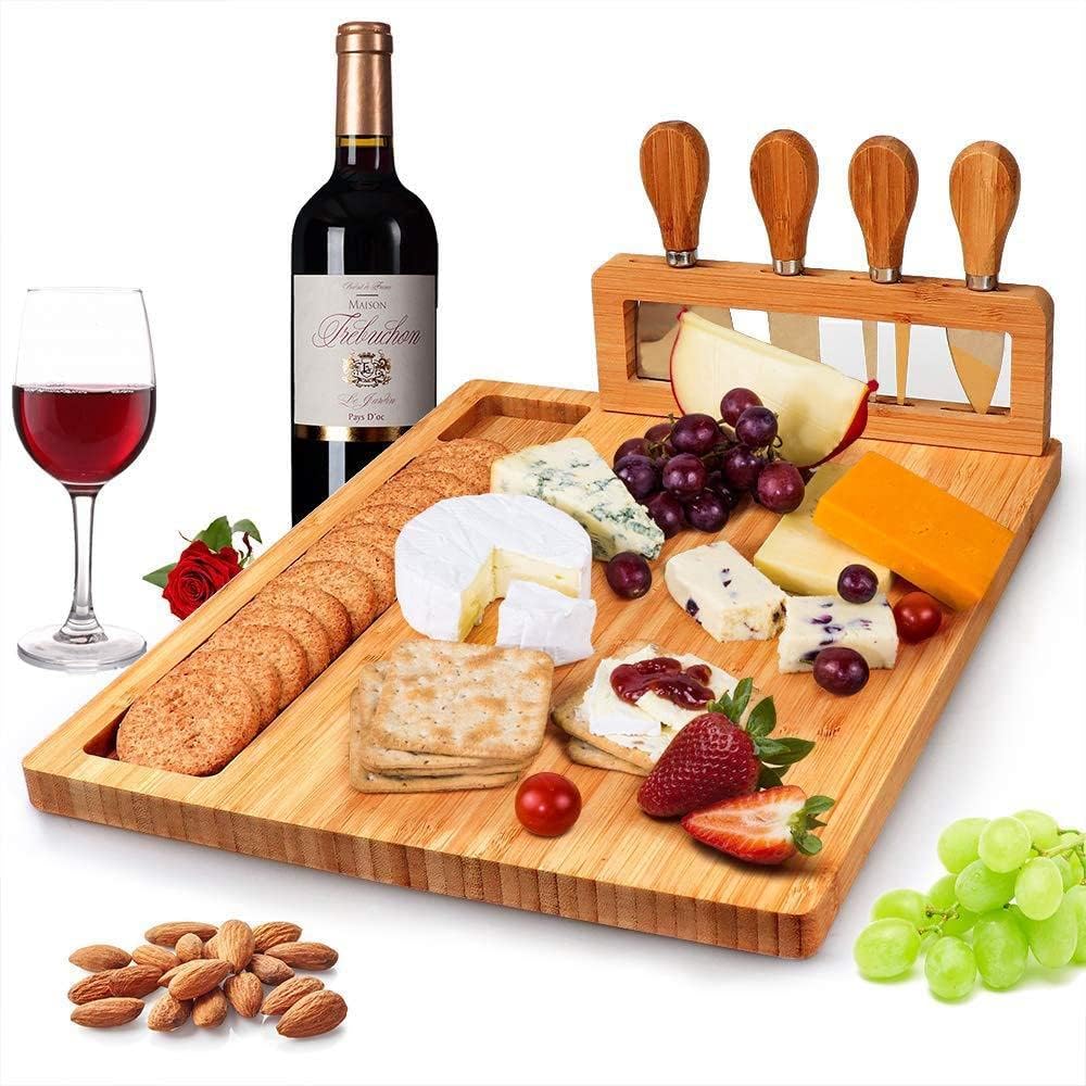 40x28cm Bamboo Cheese Board Set X1169