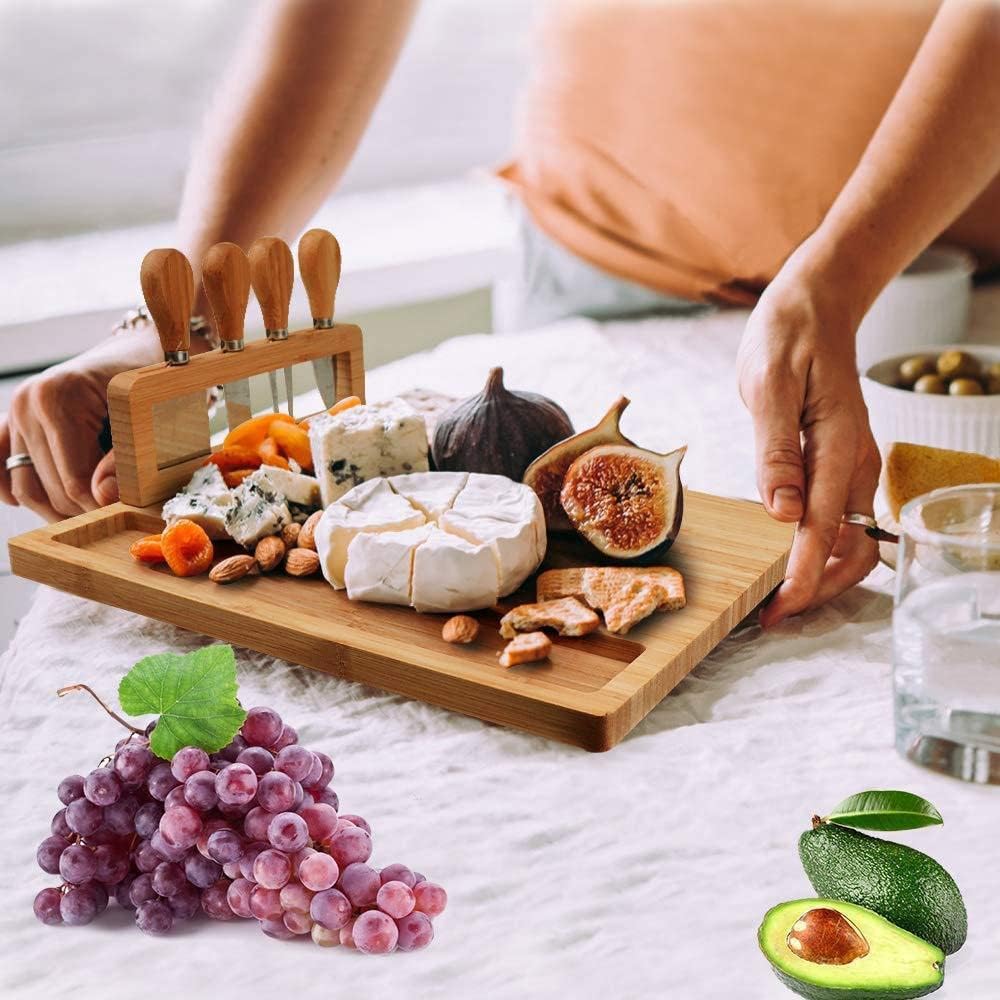 40x28cm Bamboo Cheese Board Set X1169