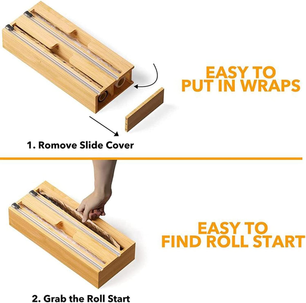 Bamboo Wrap Dispenser for Kitchen X1172
