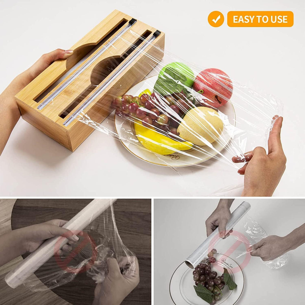 Bamboo Wrap Dispenser for Kitchen X1172