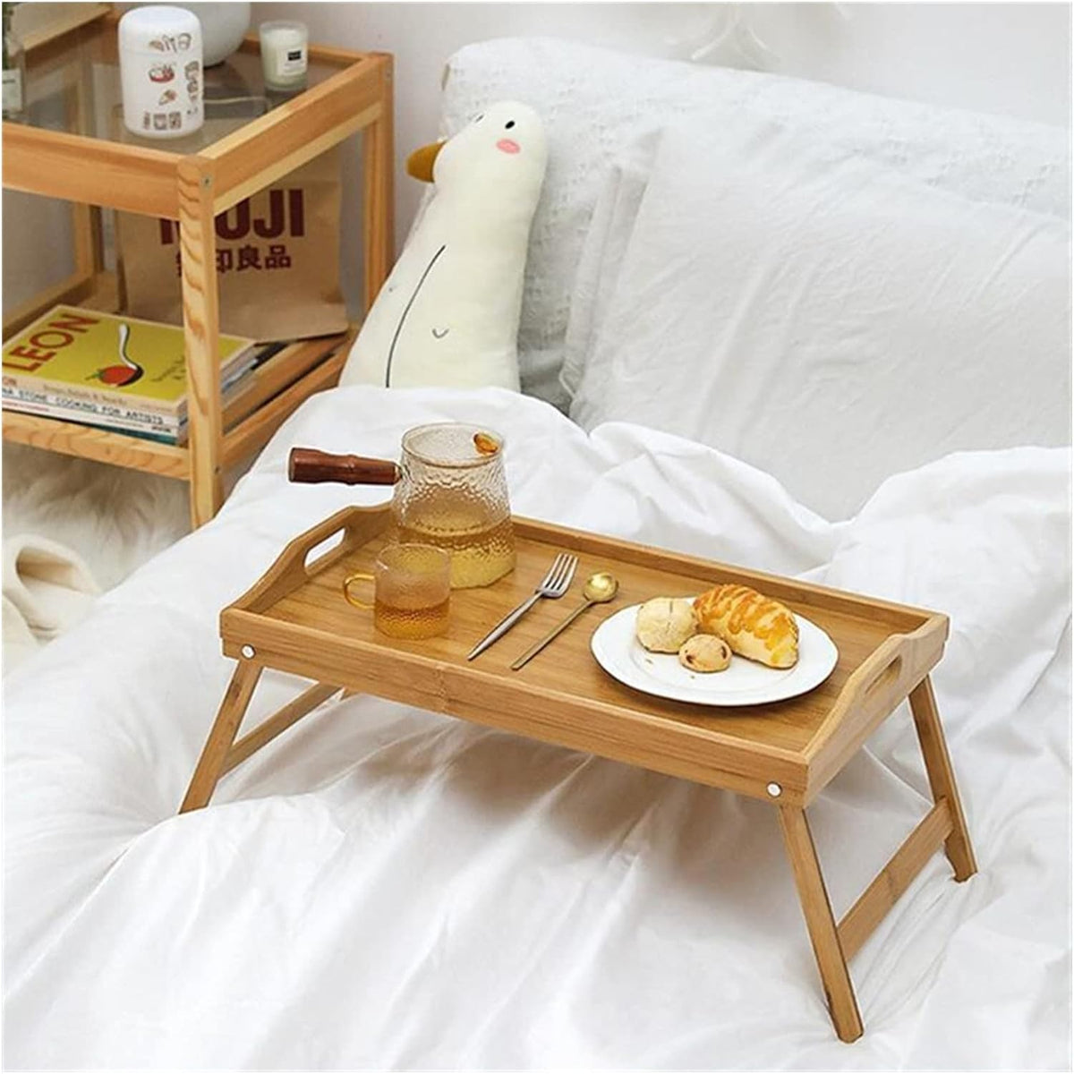 50x30cm Bamboo Folding Bed Table X1174