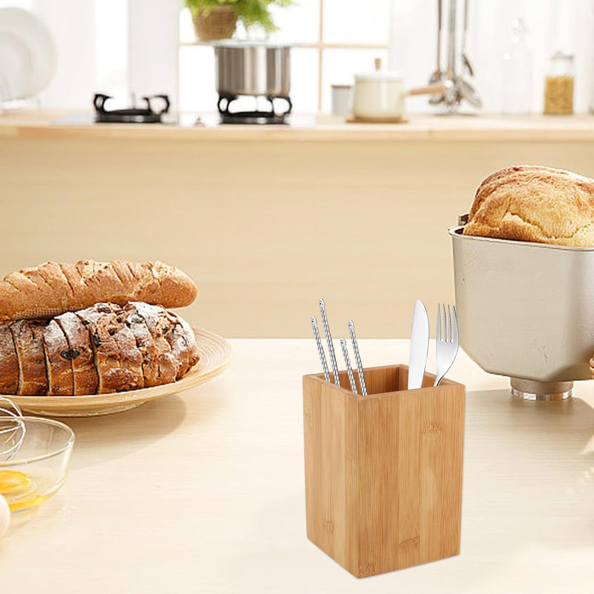 14.5x8cm Bamboo Utensils Holder X1175
