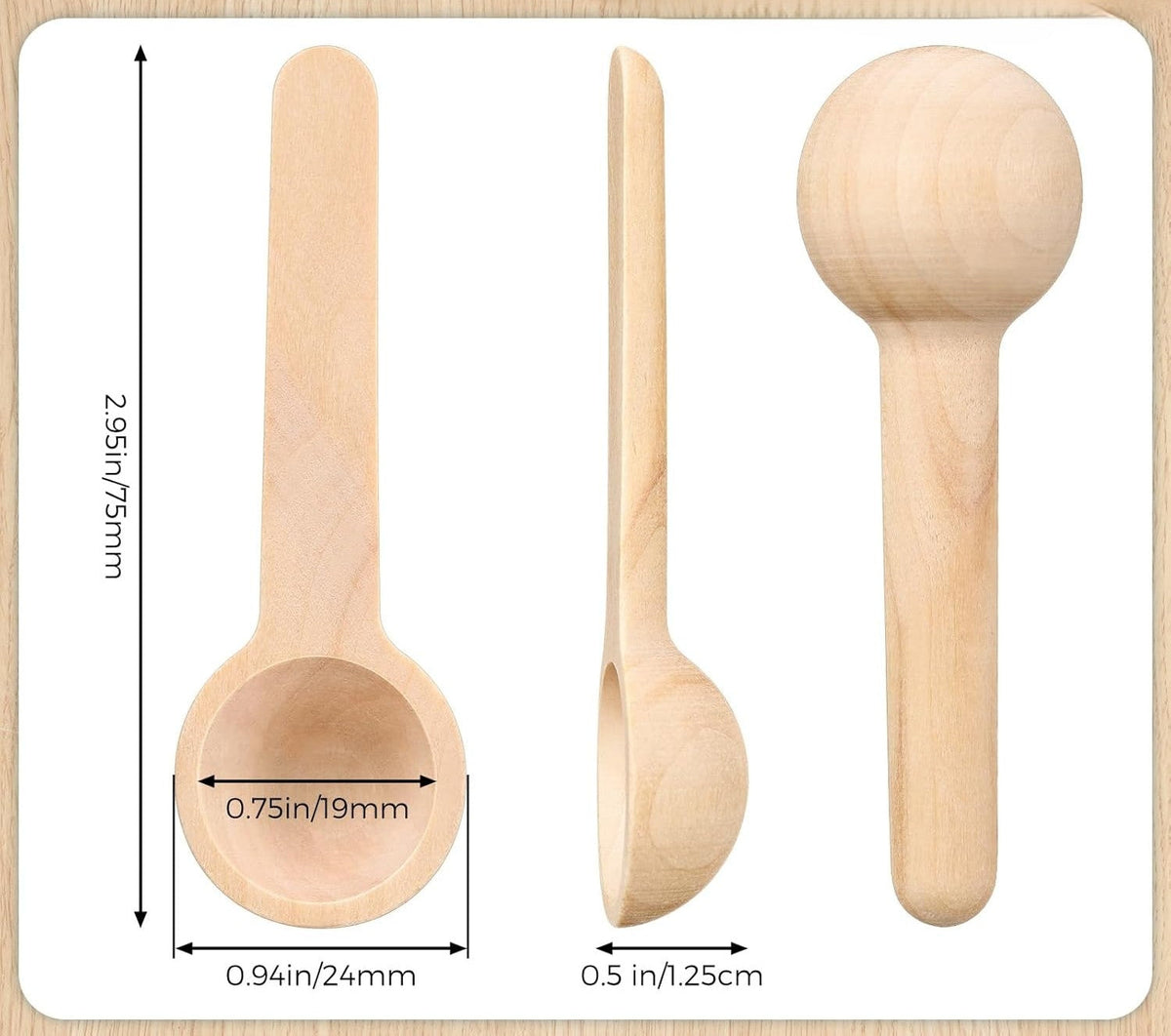7.5CM 6pcs SmallBamboo Jar Spoon X1179