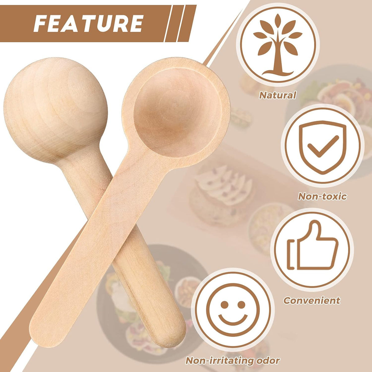7.5CM 6pcs SmallBamboo Jar Spoon X1179